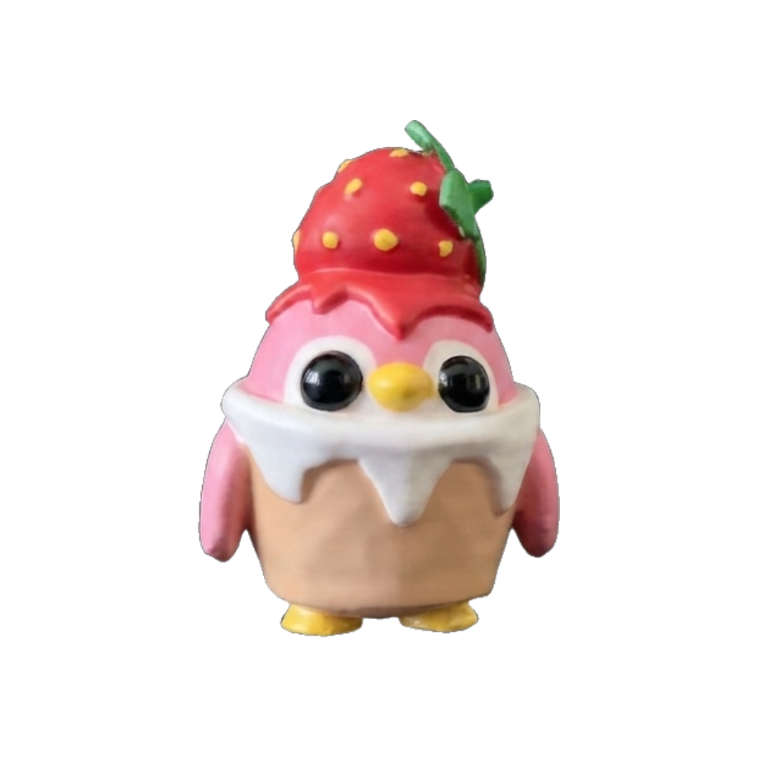 adopt me strawberry penguin keychain